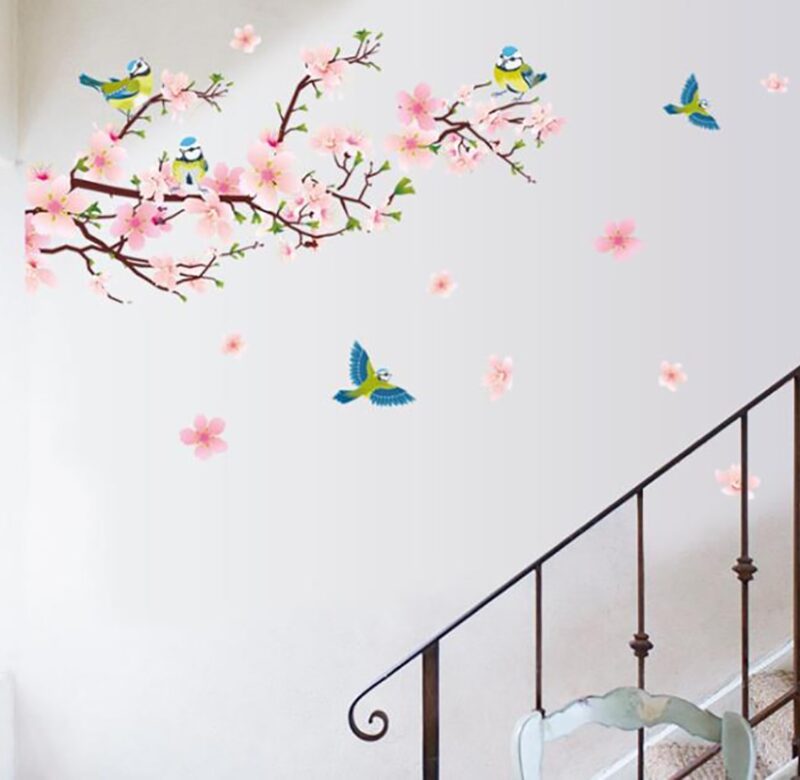 1 ks samolepky na zeď Sakura Dětské pokoje Ložnice Obývací pokoj Umělecké umění PVC Krásný květinový strom Odnímatelné tapety domácí dekorace Novinka