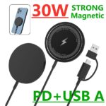 30W magnetická bezdrátová nabíječka Stojan na rychlou nabíjecí podložku pro iPhone 14 13 12 Pro Max Mini 11 Airpods PD Macsafe Station Qi nabíječky