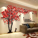 3D květinový strom Domácí pokoj Art Decor Samolepka na zeď DIY Odnímatelný vodotěsný obtisk Vinyl Nástěnná malba TV pohovka pozadí Dekorativní stěna