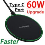 60W Wireless Charger Pad for iPhone 14 13 12 11 Pro Max X Samsung Xiaomi Phone Chargers Induction Fast Charging Dock Station