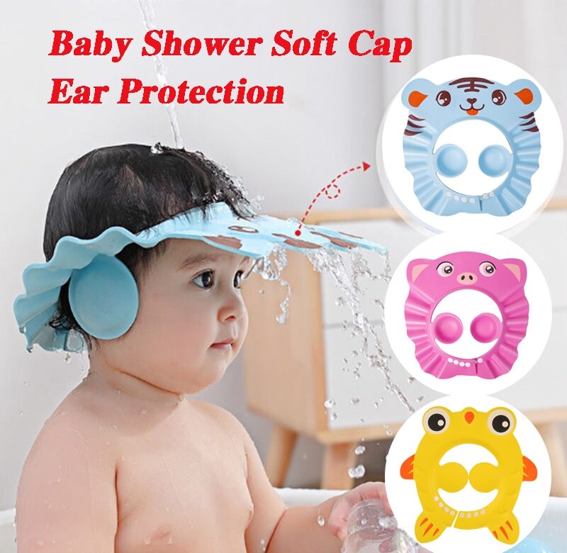 Baby Shower Soft Cap Nastavitelná čepice na mytí vlasů pro děti Ochrana sluchu Bezpečné děti Šampon do koupele Ochrana vlasů Ochrana hlavy