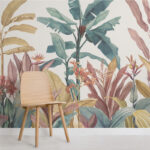 Tapeta Bacaz Custom Banana Leaf Obraz na plátně Tropický deštný prales rostlina na pozadí Nástěnná malba Home Decor 3D fototapeta