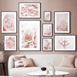 Kvetoucí květina Růže Pivoňka Tulipán Daisy Nástěnné umění Malba na plátno Severské plakáty a obrazy Nástěnné obrazy pro výzdobu obývacího pokoje