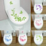 Motýlí květina Nálepky na stěnu do koupelny pro domácí dekoraci Motýli Dekorace Umělecké nálepky Toaletní nástěnná malba Tapeta na skříň