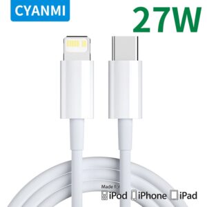 CYANMI 27W PD rychlý nabíjecí kabel USB typu C na Lightning pro iPhone 14 13 12 Pro Max Mini nabíjecí kabel Příslušenství k datovému telefonu