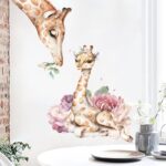 Nálepka na zeď kreslená květina Dětská žirafa Domácí dekorace Obývací pokoj Dekorativní vinylová stěna Dekorativní vinylové samolepky Tapety do dětského pokoje