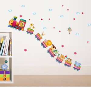 Kreslený vlak školka nástěnné dekorace tapety Dětská ložnice Dětský pokoj Samolepky na zeď Samolepky Nástěnná malba