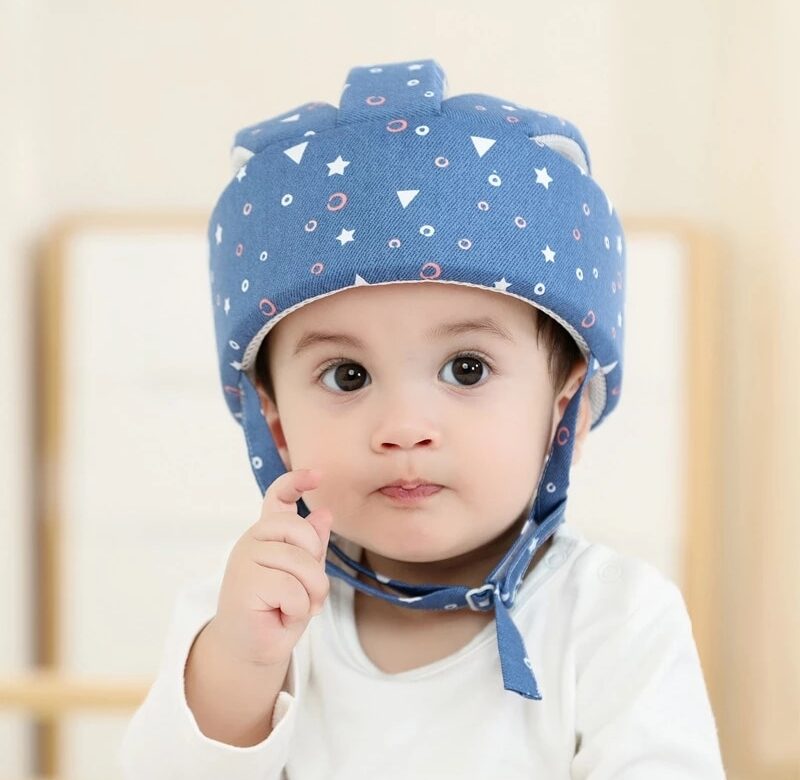 Bavlněná bezpečnostní přilba pro kojence a batolata Baby Dětská čepice na ochranu hlavy pro chůzi Plazení Dítě se učí chodit Havarijní přilba