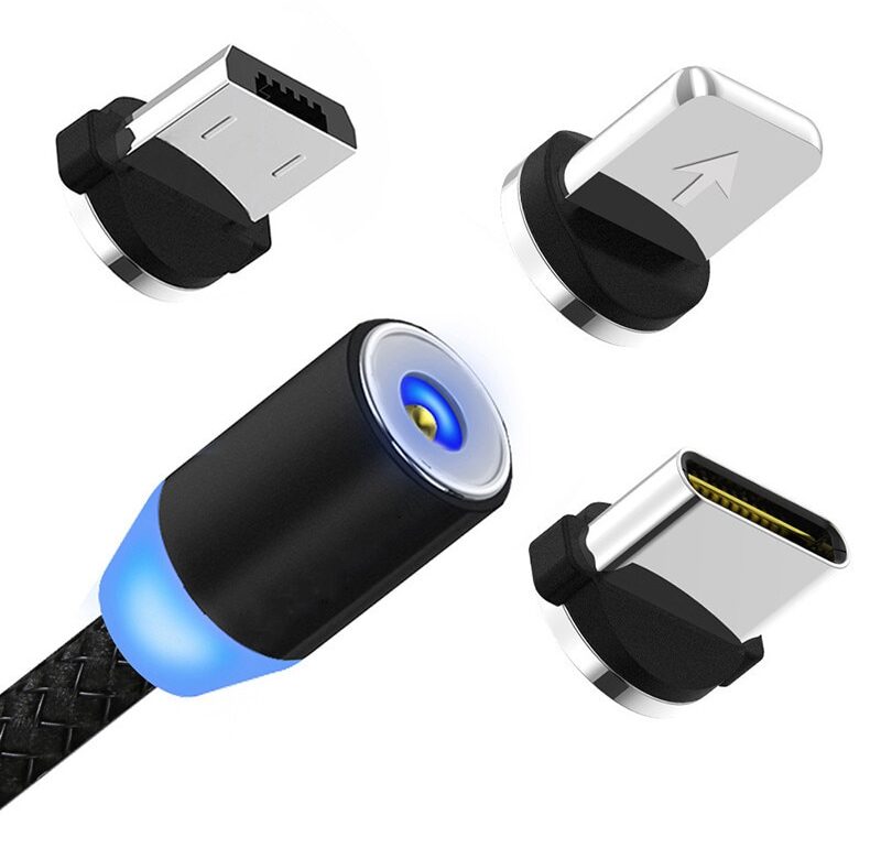 Elough otočný magnetický kabel o 360° Magnetická nabíječka pro rychlé nabíjení Micro USB C kabel typu C pro iPhone Kabel mobilního telefonu Xiaomi