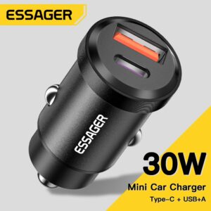 Essager 30W USB nabíječka do auta Quick Charge 4.0 3.0 FCP SCP USB PD pro Xiaomi iPhone 12 13 14 Pro rychlonabíjecí nabíječka telefonu do auta
