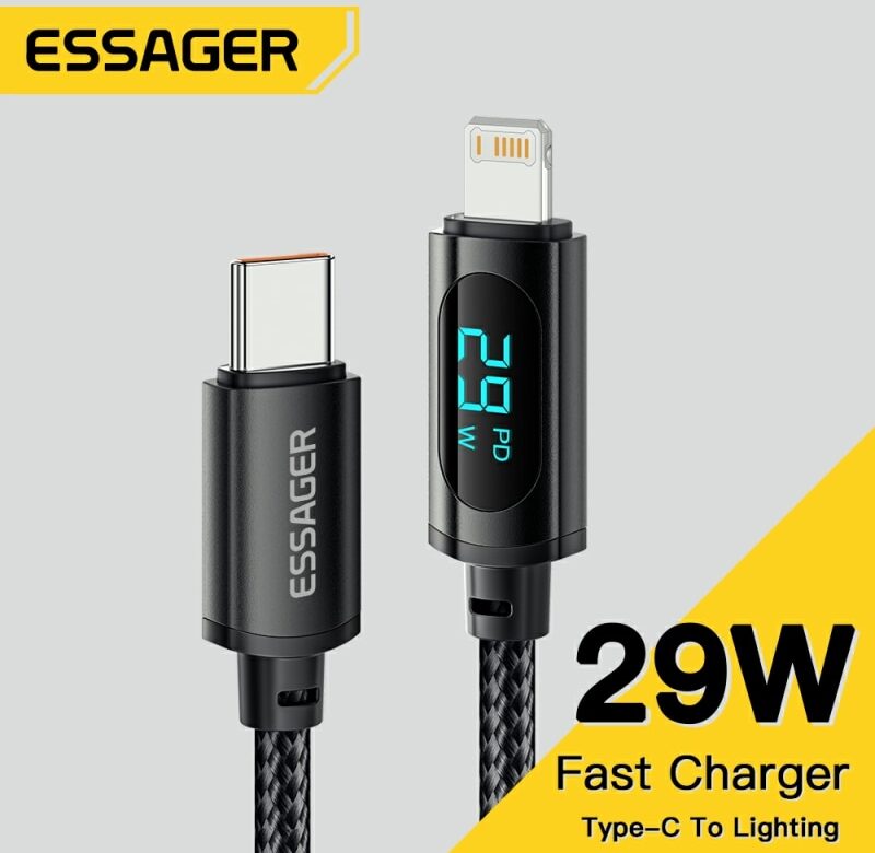 Essager USB Type C kabel pro iPhone 14 13 12 11 Pro Max XS Xr PD 29W rychlonabíjecí nabíječka Lightning Wire kabel pro iPad Macbook