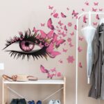 Oční řasa Butterfly Kreativní kreslená nástěnná malba Dekorativní tapeta Obývací pokoj Ložnice Pozadí Zeď Jednoduché samolepky na zeď