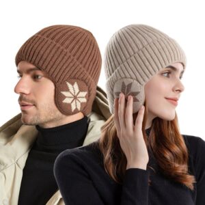 Módní zimní zateplená vlněná čepice pro muže a ženy Venkovní zesílená čepice s ochranou uší Unisexové plyšové čepice odolné proti větru a mrazu