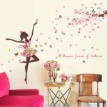 Nálepky na zeď květina víla Motýli ložnice Dívčí pokoje domácí dekorace Art Decals 3D tapeta nálepka