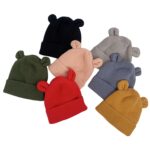 Pletená čepice pro kojence, novorozence, kreslené medvědí uši Teplé sváteční potřeby Dekorace Čepice, 6–24 měsíců