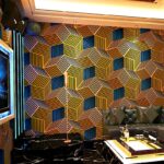 Tapeta KTV Karaoke Hall Flash Tapeta na zeď 3D reflexní kostkovaný geometrický vzor grafický motiv pole na pozadí tapety na zeď