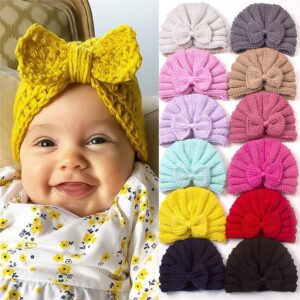 Dětské zateplené pletené doplňky pro miminko Holčičí kšiltovka čepice Candy Color Dětské batolecí čepice