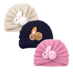 Pletená zimní čepice pro děvče Chlapec Candy Color Bonnet Enfant Roztomilý králík Beanie Dětské turbanové čepice Čepice pro novorozené batole