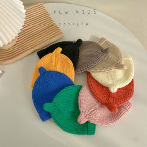 Korejská móda Dětské čepice ve stylu bradavek Candy Color Vlněné čepice pro děti Venkovní zateplené kulichy Dětská čepice pro dívky Chlapci