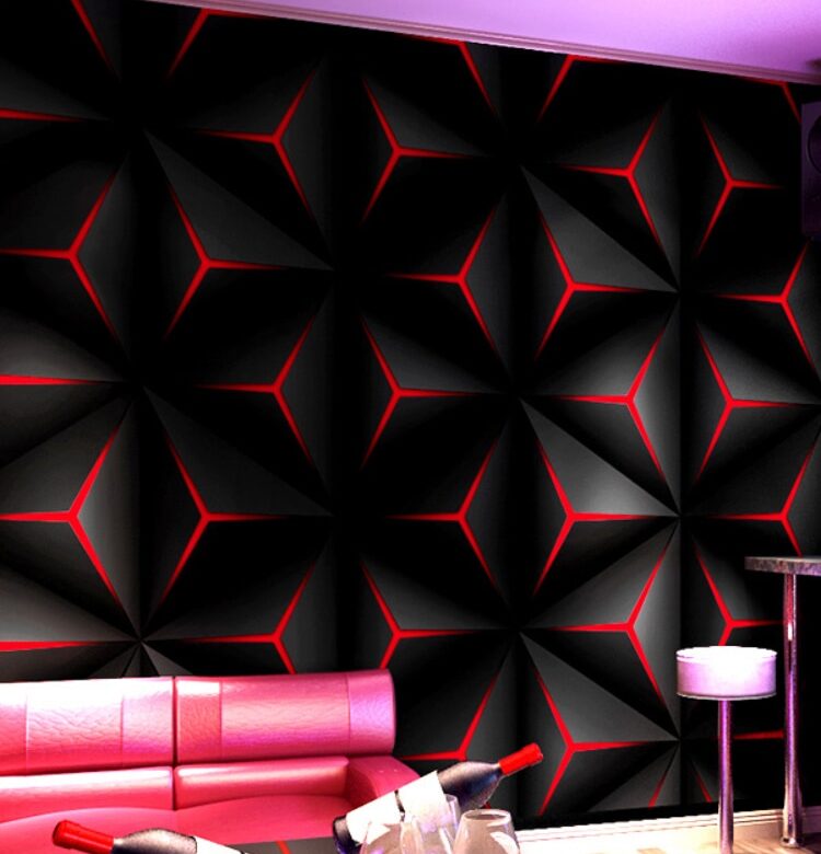 Ktv Wallpaper Hall Flash Wallcloth 3D Stereo Letadlo Geometrické vzory Téma Box Pozadí Pape Mural Wallpaper 3d