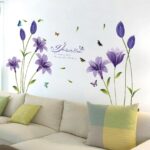 Nálepka na zeď květiny lilie na zeď z vinylových nálepek Gome dekorace ložnice zeď na pozadí