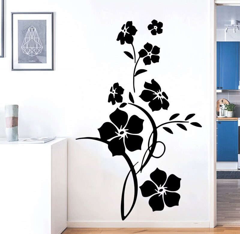 MAMALOOK Moderní květiny a květinové liány Tapeta na zeď pro dveře obývacího pokoje Nástěnná malba domácí dekorace Art Decals PVC samolepky