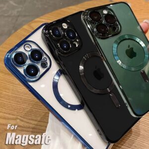 Magnetic For Magsafe Wireless Charge Clear Case pro iPhone 14 13 12 11 Pro Max X XR XS 8 Plus Luxusní pokovování měkký silikonový kryt