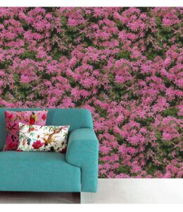Moderní Jednoduchá zahrada Tapeta s růžovým květem Veranda Obývací pokoj Jídelna Pozadí Nástěnná prodejna Tapeta Móda Dámské