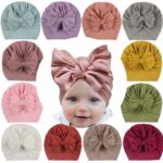 Novorozenecké elastické dětské turbanové čepice pro dívky Bavlněná kojenecká čepice s čepicí