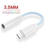 Nylonový 3,5mm adaptér AUX kabelu pro iPhone 14 13 12 Pro adaptér Konektor sluchátek Mini Audio Splitter pro iOS 14 Adaptér výše