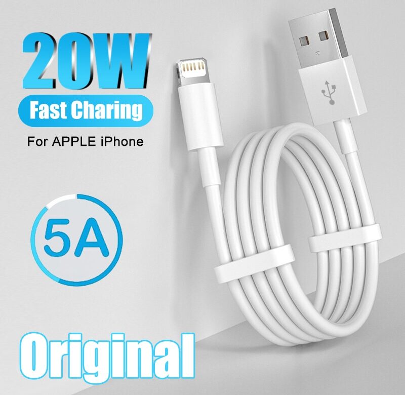 Originální USB kabel pro iPhone 14 13 12 Pro Max Mini XR XS Rychlé nabíjení Telefon Datum Kabel Pro iPad Nabíječka Kabel Příslušenství