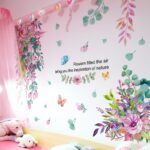 [SHIJUEHEZI] Květinové listy Nálepka na zeď DIY Rostliny Nálepky na stěnu pro dům Obývací pokoj Dětská ložnice Kuchyň Svatební dekorace