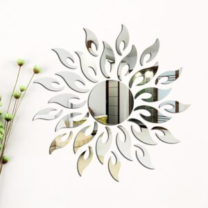 Sluneční květina Zrcadlo Nálepka na zeď Samolepící akrylové Nálepky na zrcadlo Obtisky Umělecká nástěnná malba Tapeta Dekorace obývacího pokoje Domácí dekorace