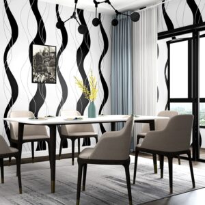 Vlnitá tapeta černobílý vertikální proužek moderní jednoduchá geometrie Severský styl ložnice obývací pokoj Tapeta na pozadí TV