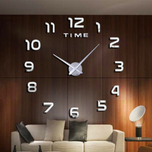 Moderní design Velké nástěnné hodiny 3D DIY Quartzové hodiny Módní hodinky Akrylátové zrcadlové samolepky Obývací pokoj Home Decor Horloge