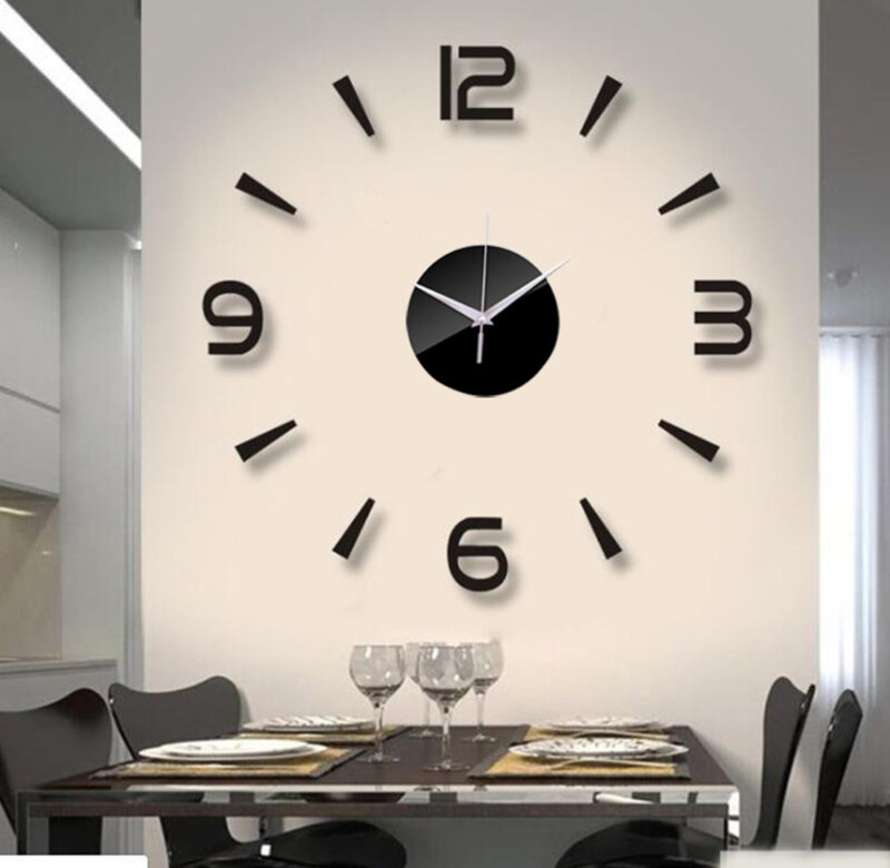 Nové 3D nástěnné hodiny Zrcadlové samolepky na stěnu Módní Obývací pokoj Quartz Hodinky DIY Domácí dekorace Hodiny Samolepka reloj de pared