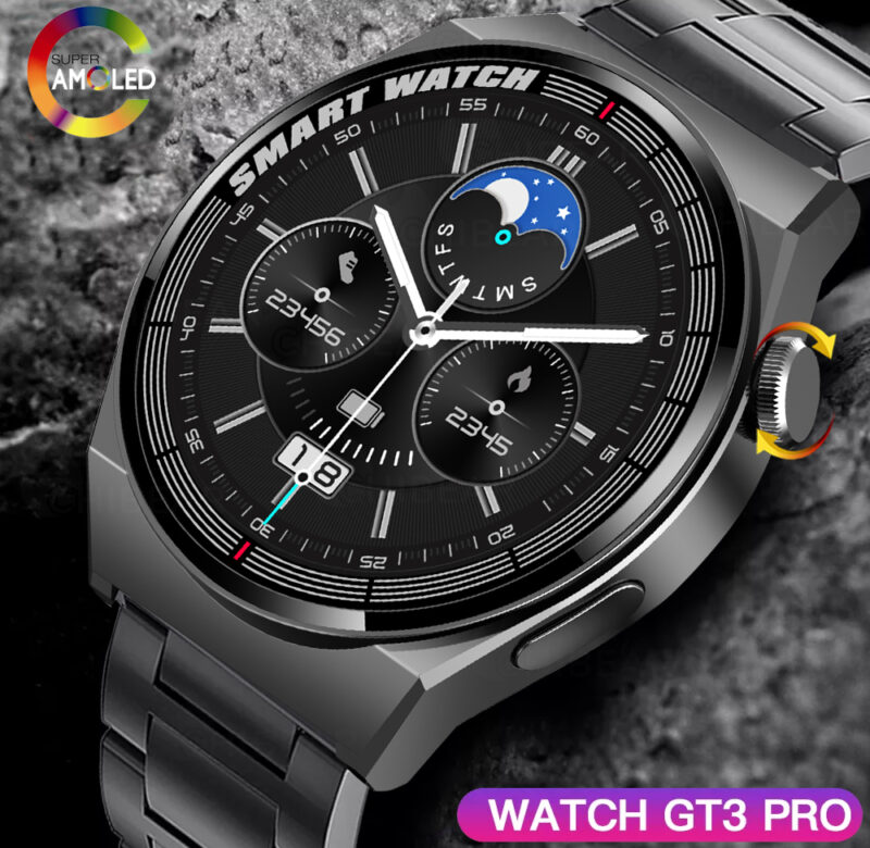 2022 Nové chytré hodinky Bluetooth Call pro muže GT3 Pro AMOLED 390*390 HD obrazovka Srdeční frekvence IP67 Vodotěsné chytré hodinky pro HUAWEI XIAOMI