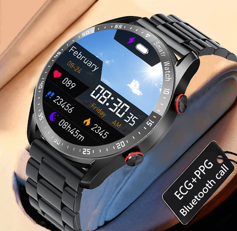 2022 Nové chytré hodinky Bluetooth Call pro muže Vodotěsné Sport Fitness Tracker Počasí Displej Mužské chytré hodinky pro telefon Xiaomi Huawei
