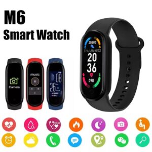 2022 Nové chytré hodinky M6 Muži Ženy Fitness Sport Smart Band Verze Fitpro Bluetooth Hudba Srdeční frekvence Pořizování snímků Chytré hodinky