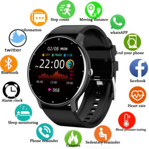 Chytré hodinky 2022 Muži Ženy Celoplošný dotykový displej Sportovní Fitness hodinky Muž IP67 Vodotěsné Bluetooth pro Android IOS Chytré hodinky Muži