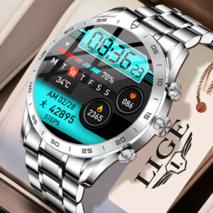 Chytré hodinky 2022 pro muže AMOLED s plnou dotykovou obrazovkou Bluetooth ciferník Kontakty Synchronizace srdeční frekvence Zdravé sportovní hodinky Mužské chytré hodinky pro muže