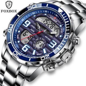 2022 Top značkové luxusní digitální pánské hodinky Top luxusní sportovní Quartz náramkové hodinky pro muže All Steel Military Waterproof Clock+Box
