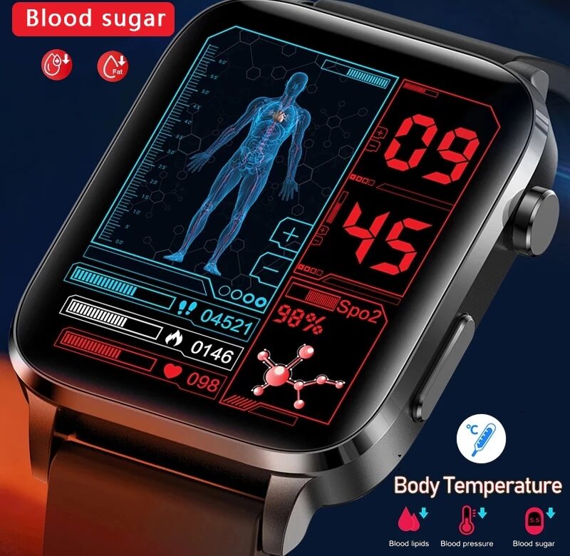 2023 Nové chytré hodinky Blood Sugar Muži Sangao Laser Treat Zdraví Srdeční frekvence Krevní tlak Sportovní Chytré hodinky Ženy Glukometr Hodinky