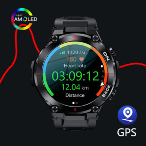 2023 Nové vojenské chytré hodinky GPS pro muže AMOLED 360 * 360 HD obrazovka Tepová frekvence Vodotěsné chytré hodinky lze použít pro Huawei Xiaom