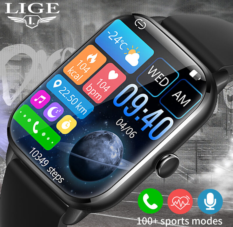 2023 Smartwatch Bluetooth volající srdeční frekvence Sleep Monitor 100+ Sport Modely Watch for Men Smart Watch Women 1,9 palce plného šňůry