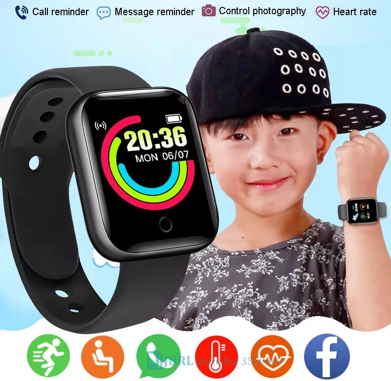 2023Nové děti Dětské chytré hodinky Chlapci Dívky Sportovní Chytré hodinky Krevní tlak Chytré hodiny Dětské Fitness pro Android IOS Smart-Wa