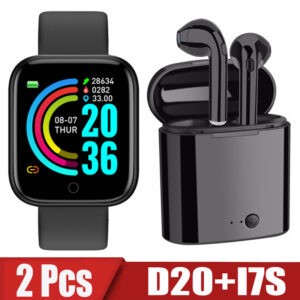 2ks D20 i7s Smart Watch Muži Ženy Bluetooth Digitální hodinky Sport FitnessTracker Krokoměr Y68 Chytré hodinky pro Android Ios