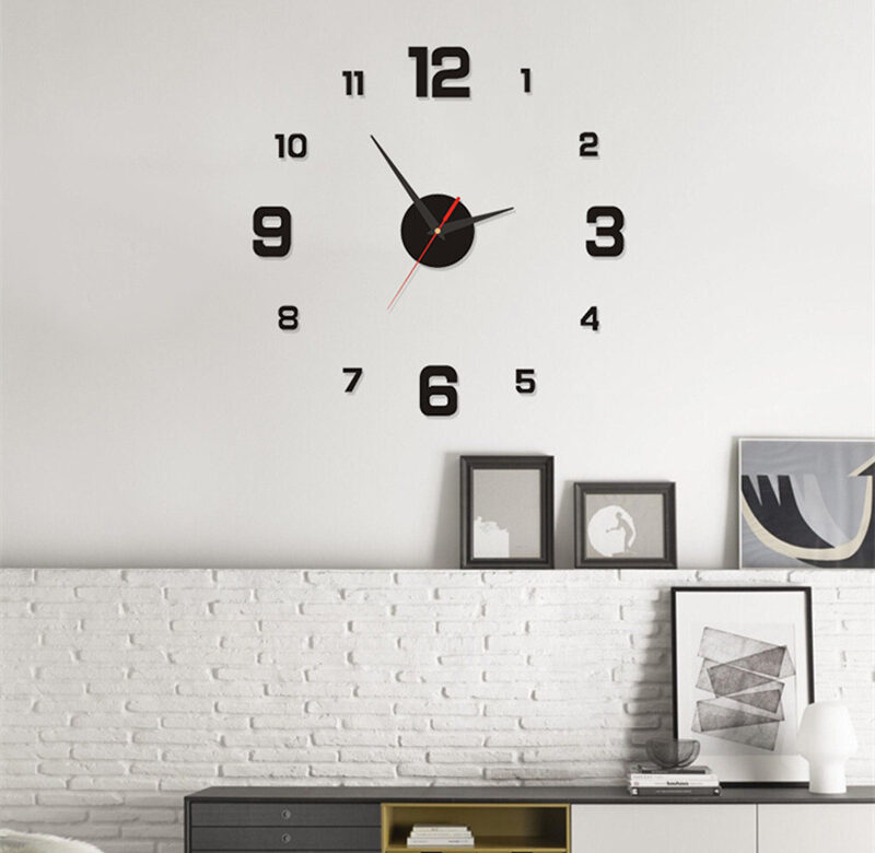 3D nástěnné hodiny světelné bezrámové nástěnné hodiny DIY samolepka na stěnu s digitálními hodinami Tiché hodiny pro domácí obývací pokoj Nástěnná dekorace do kanceláře