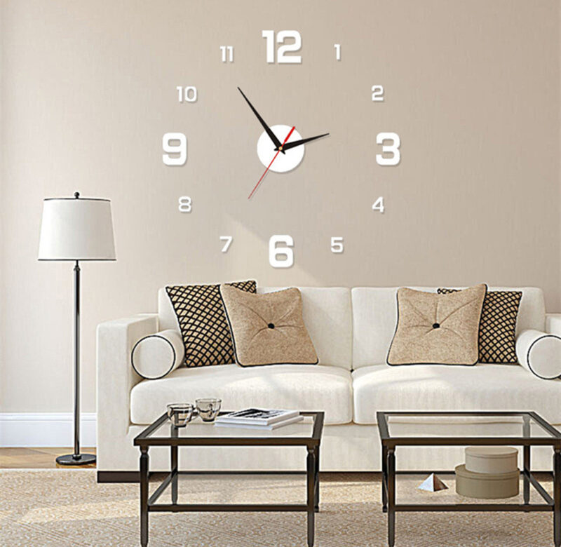 3D nástěnné hodiny světelné bezrámové nástěnné hodiny DIY digitální hodiny nástěnné samolepky Tiché hodiny pro domácí obývací pokoj kancelářská nástěnná dekorace