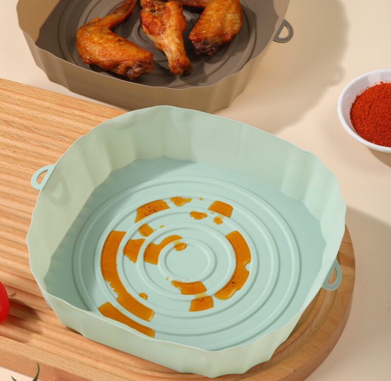 Air Fryer Silicone Basket Silicone Mold Airfryer Oven Baking Tray Pizza Fried Chicken Basket Silicone Molds for Air Fryer
